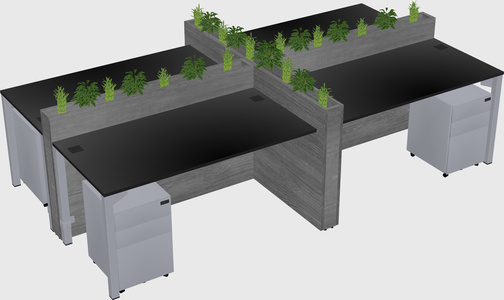 Rectangular shared desk