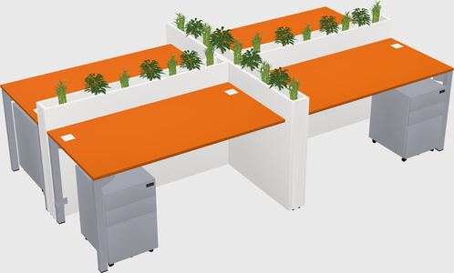 Rectangular shared desk