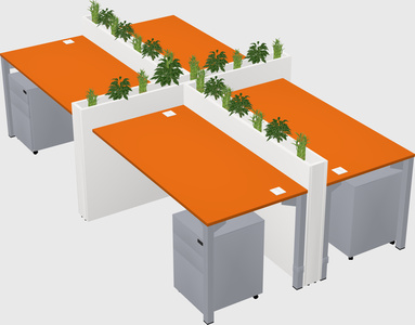 Rectangular shared desk