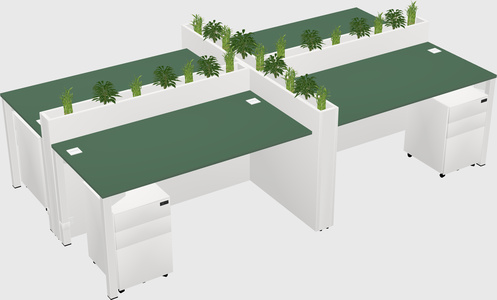 Rectangular shared desk