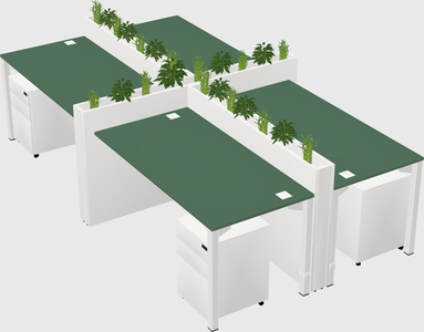 Rectangular shared desk