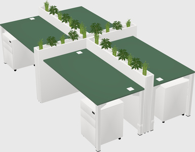 Rectangular shared desk