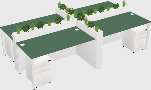 Rectangular shared desk