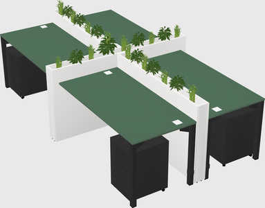 Rectangular shared desk