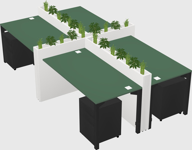 Rectangular shared desk