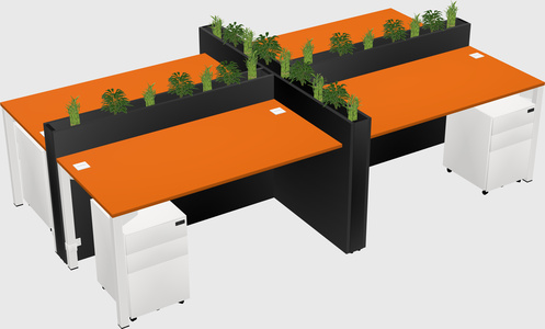 Rectangular shared desk