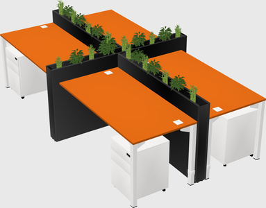 Rectangular shared desk