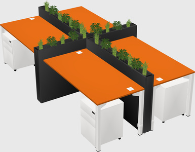 Rectangular shared desk