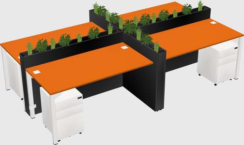 Rectangular shared desk