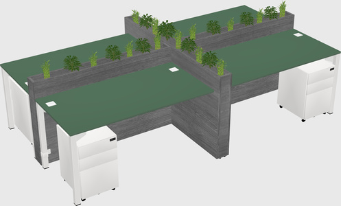 Rectangular shared desk