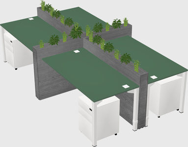 Rectangular shared desk