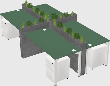 Rectangular shared desk