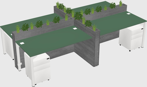 Rectangular shared desk