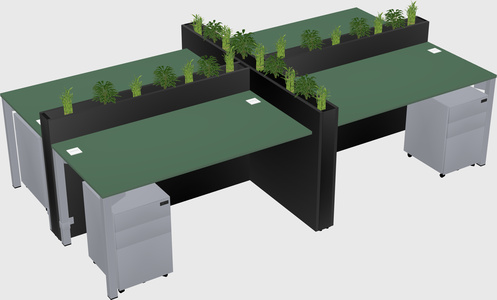 Rectangular shared desk