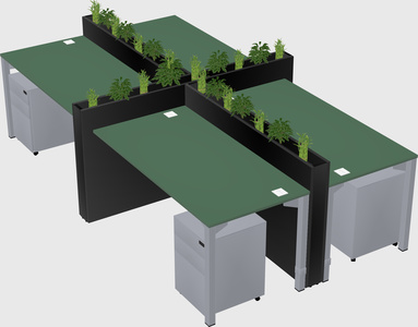 Rectangular shared desk