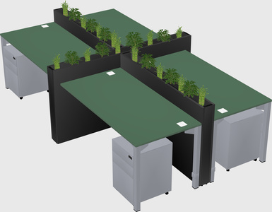 Rectangular shared desk