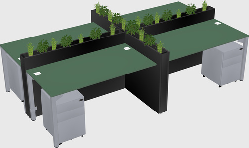 Rectangular shared desk