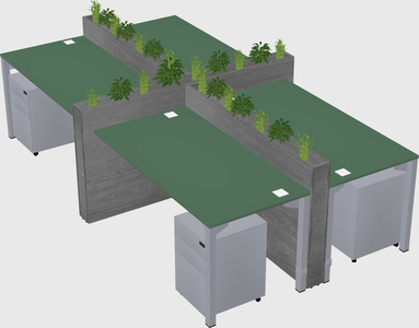 Rectangular shared desk