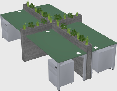 Rectangular shared desk