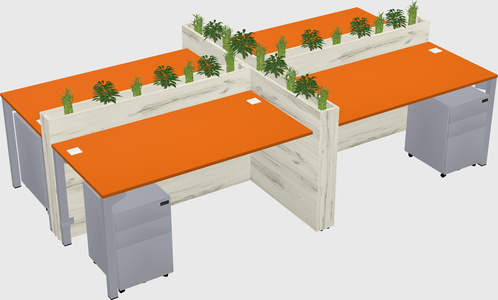 Rectangular shared desk