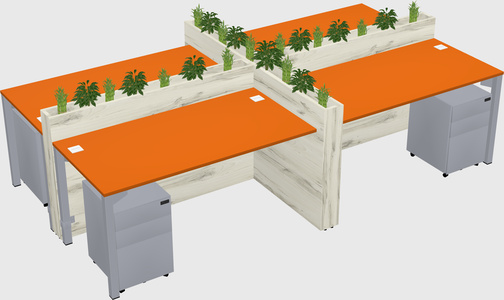 Rectangular shared desk