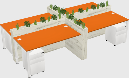 Rectangular shared desk