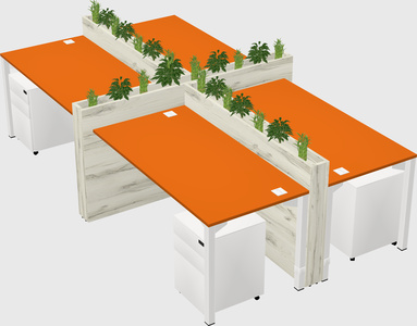 Rectangular shared desk