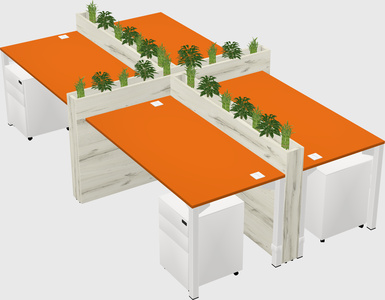 Rectangular shared desk