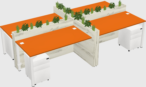 Rectangular shared desk