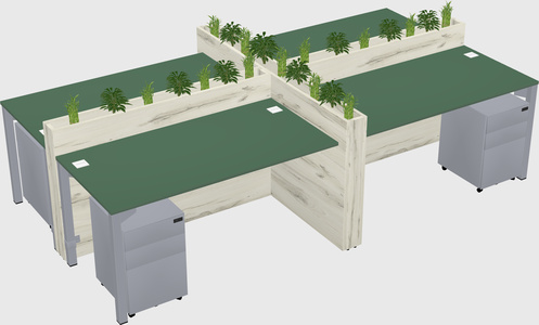 Rectangular shared desk