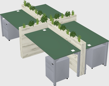 Rectangular shared desk
