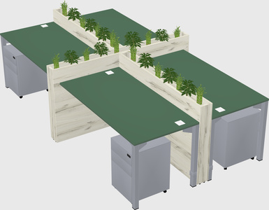 Rectangular shared desk