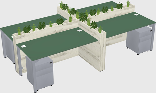 Rectangular shared desk