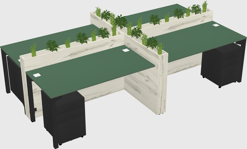 Rectangular shared desk