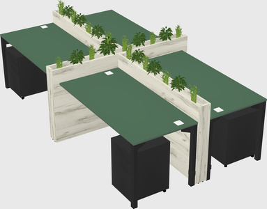 Rectangular shared desk