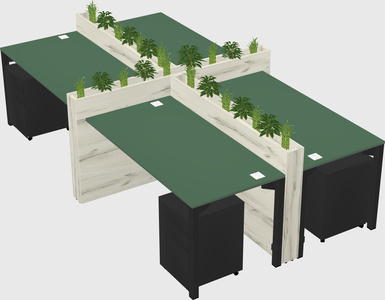 Rectangular shared desk