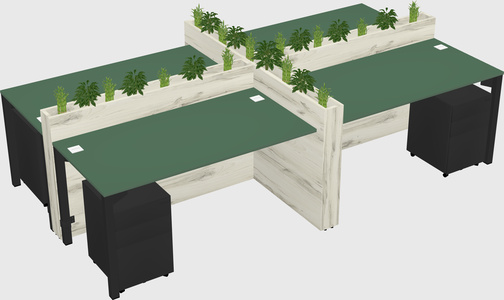 Rectangular shared desk
