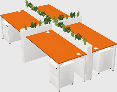 Rectangular shared desk