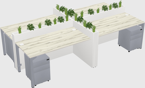 Rectangular shared desk