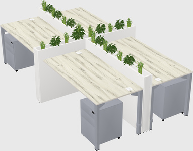 Rectangular shared desk