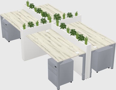 Rectangular shared desk