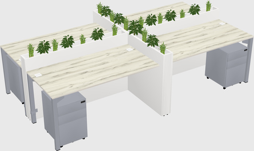 Rectangular shared desk