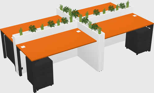 Rectangular shared desk