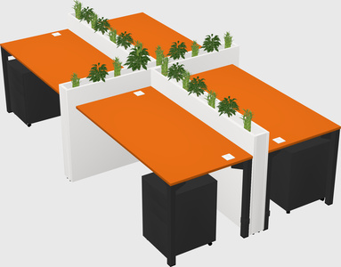 Rectangular shared desk