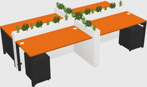 Rectangular shared desk