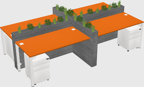 Rectangular shared desk