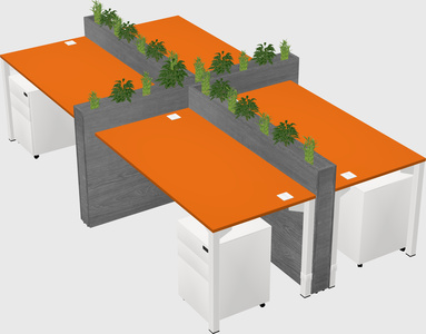 Rectangular shared desk