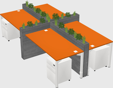 Rectangular shared desk