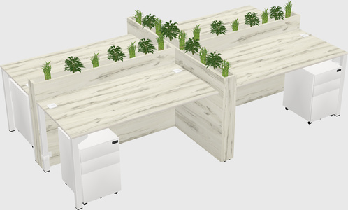 Rectangular shared desk