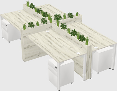 Rectangular shared desk